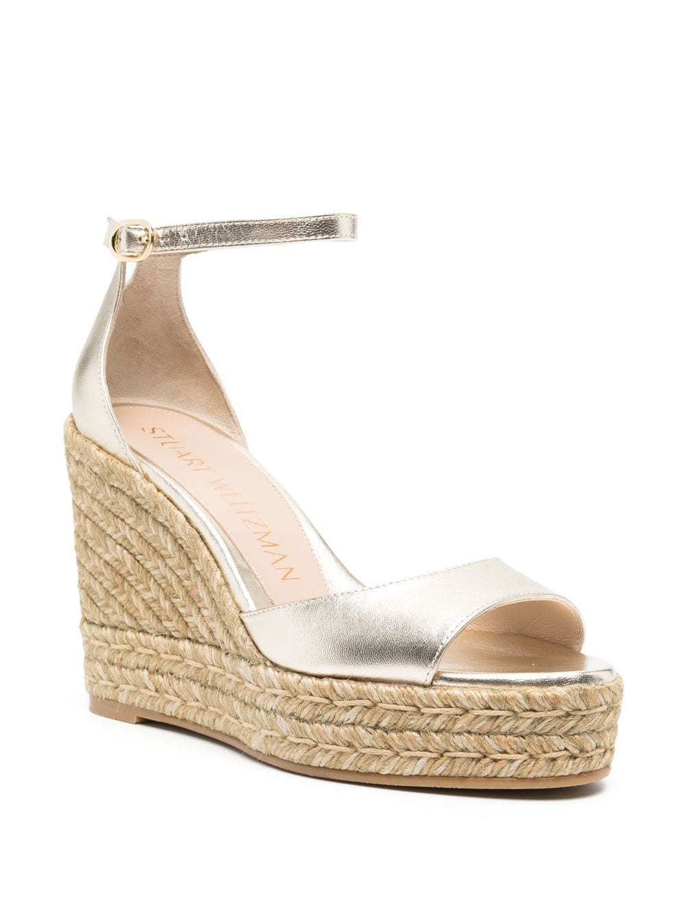 Stuart Weitzman Nudist espadrilles met sleehak - Metallic