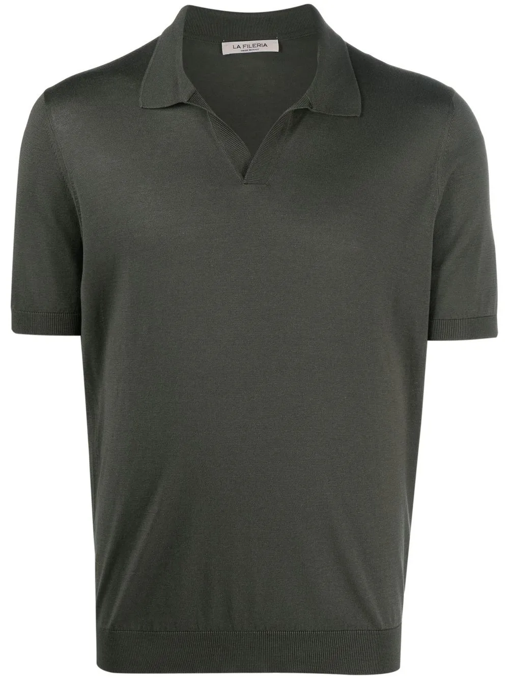 

Fileria V-neck knitted polo shirt - Green