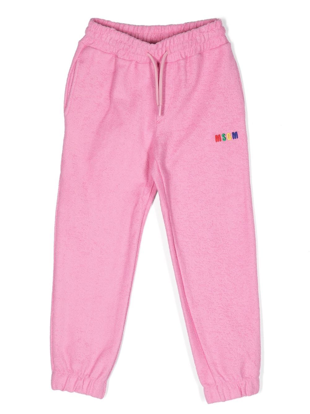 

MSGM Kids embroidered-logo drawstring track pants - Rosado