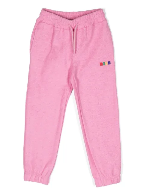 MSGM Kids embroidered-logo drawstring track pants