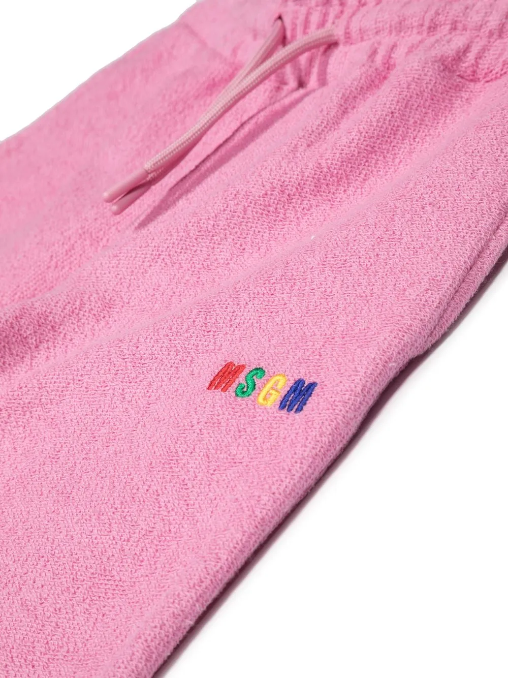 MSGM EMBROIDERED-LOGO DRAWSTRING TRACK PANTS