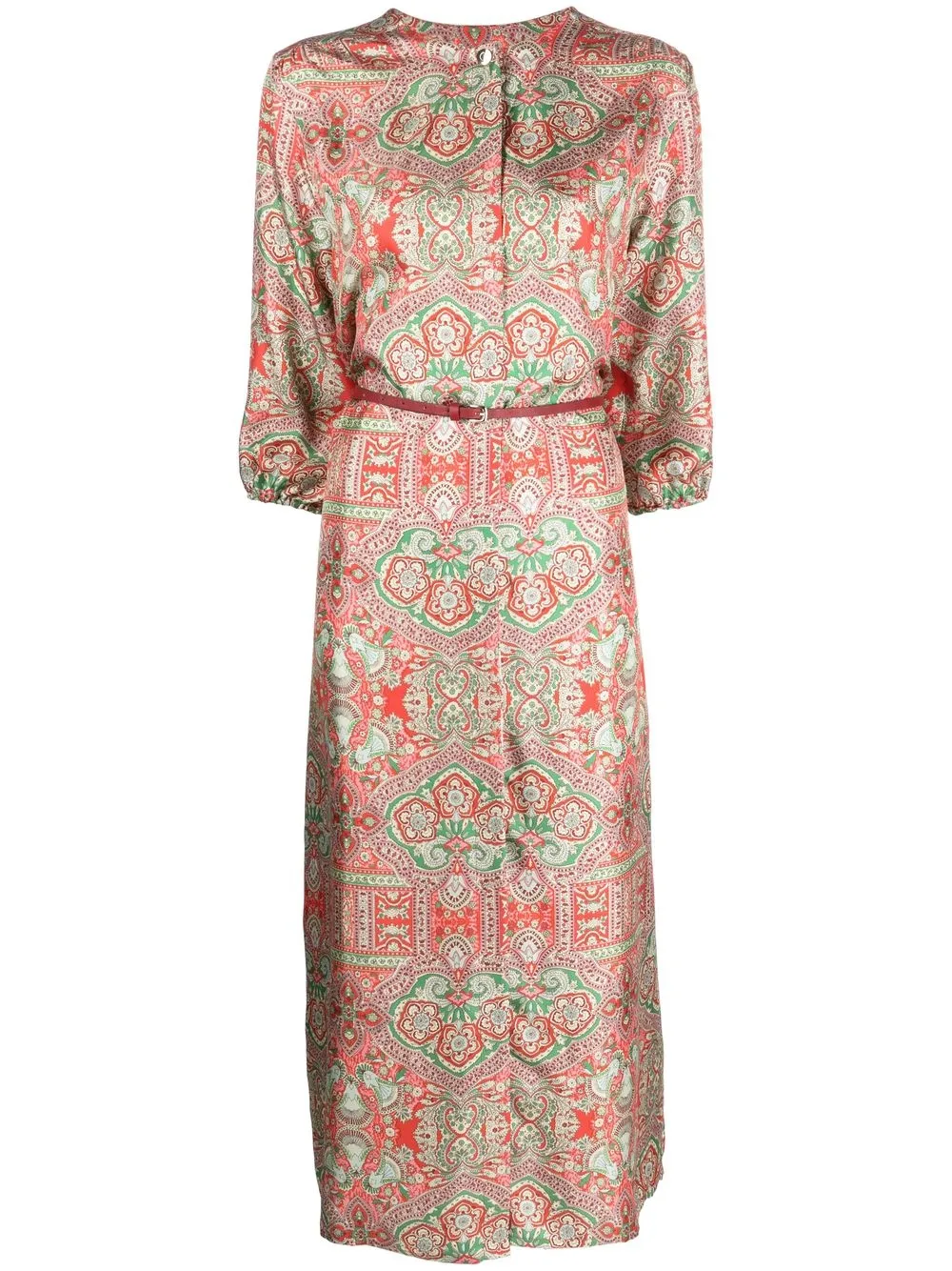 

Manzoni 24 paisley-print silk midi dress - Red