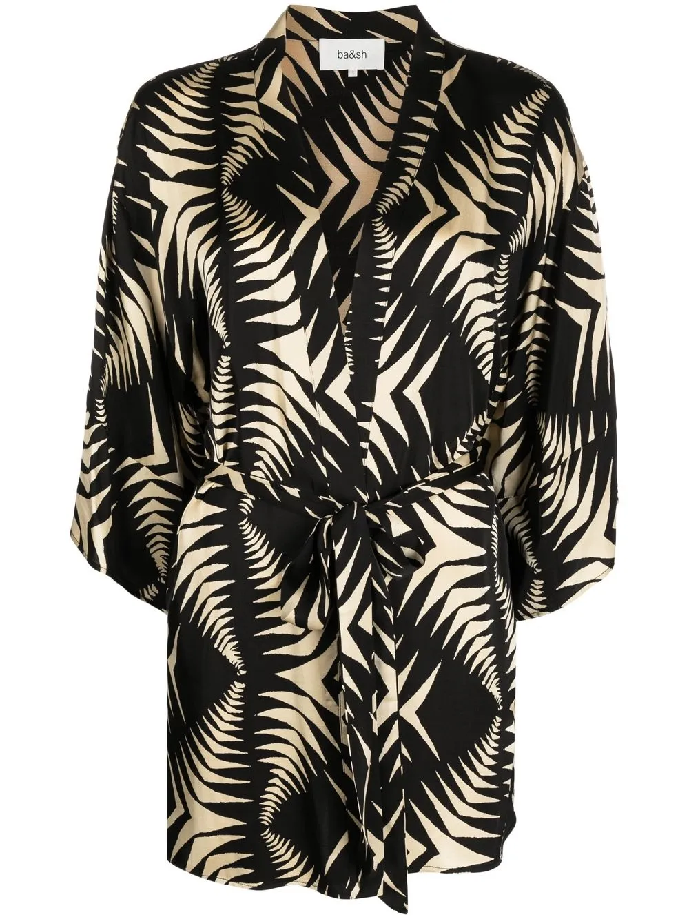 

Ba&Sh Nigel geometric-print wrap jacket - Black