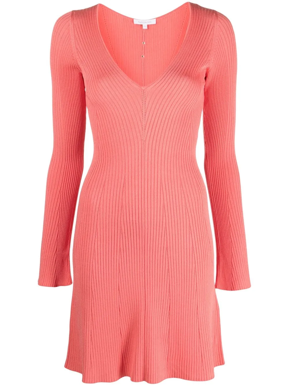 

Patrizia Pepe ribbed-knit long-sleeve minidress - Pink