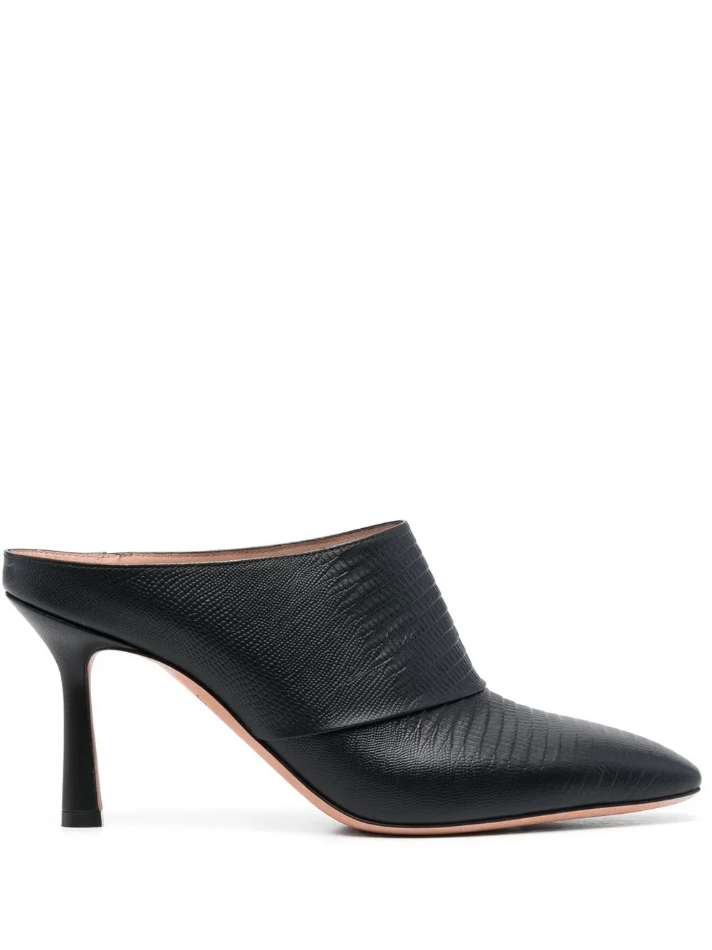 

Bally square toe grained texture mules - Black