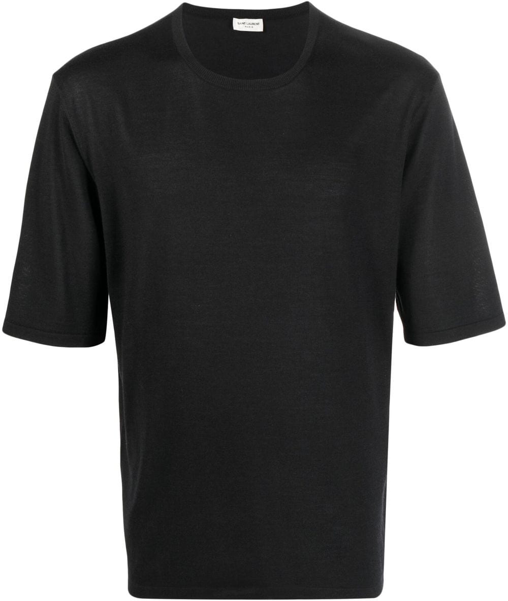 Saint Laurent Half-length Sleeve T-shirt In Schwarz