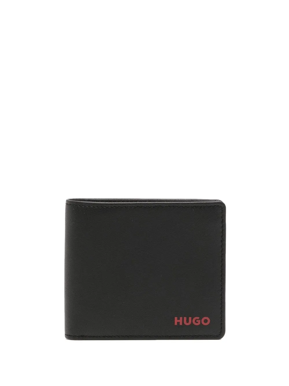 

HUGO leather logo-print wallet - Black