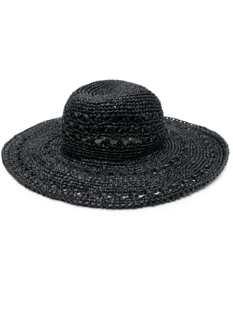 catarzi wide-brim woven-raffia hat