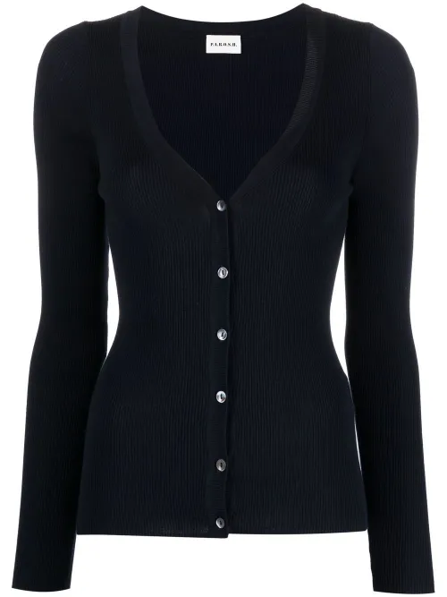 Cardigan en maille nervurée à col v - P.A.R.O.S.H. - Modalova