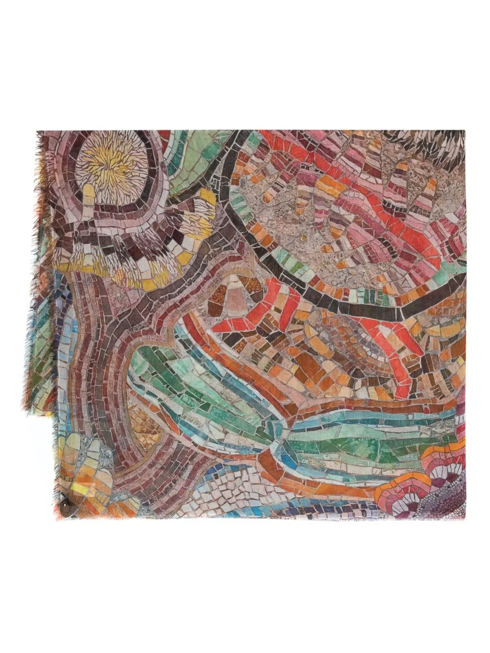 

Faliero Sarti Mosaico graphic-print scarf - Green