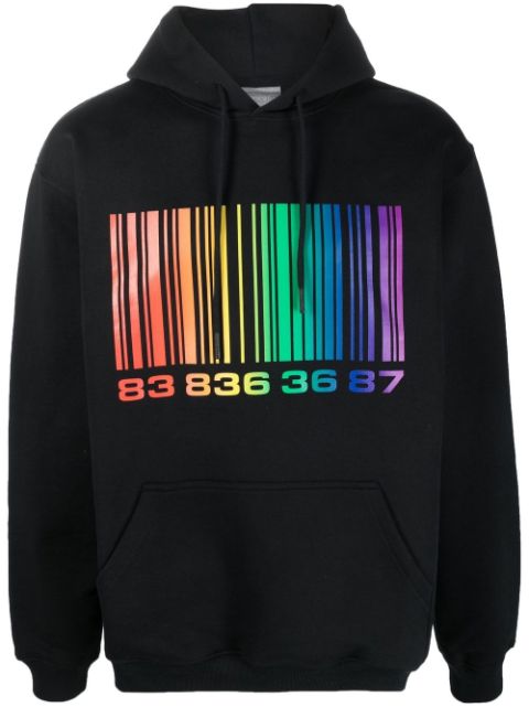 VTMNTS barcode-print long-sleeve hoodie 