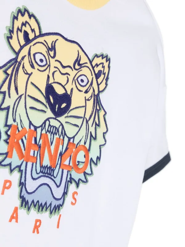 Tiger motif organic cotton T shirt