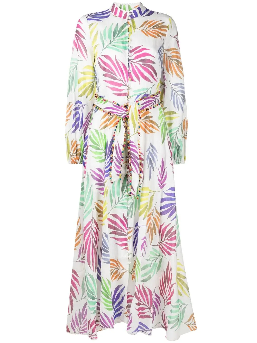 Ixiah Tropical Print Maxi Dress In Weiss