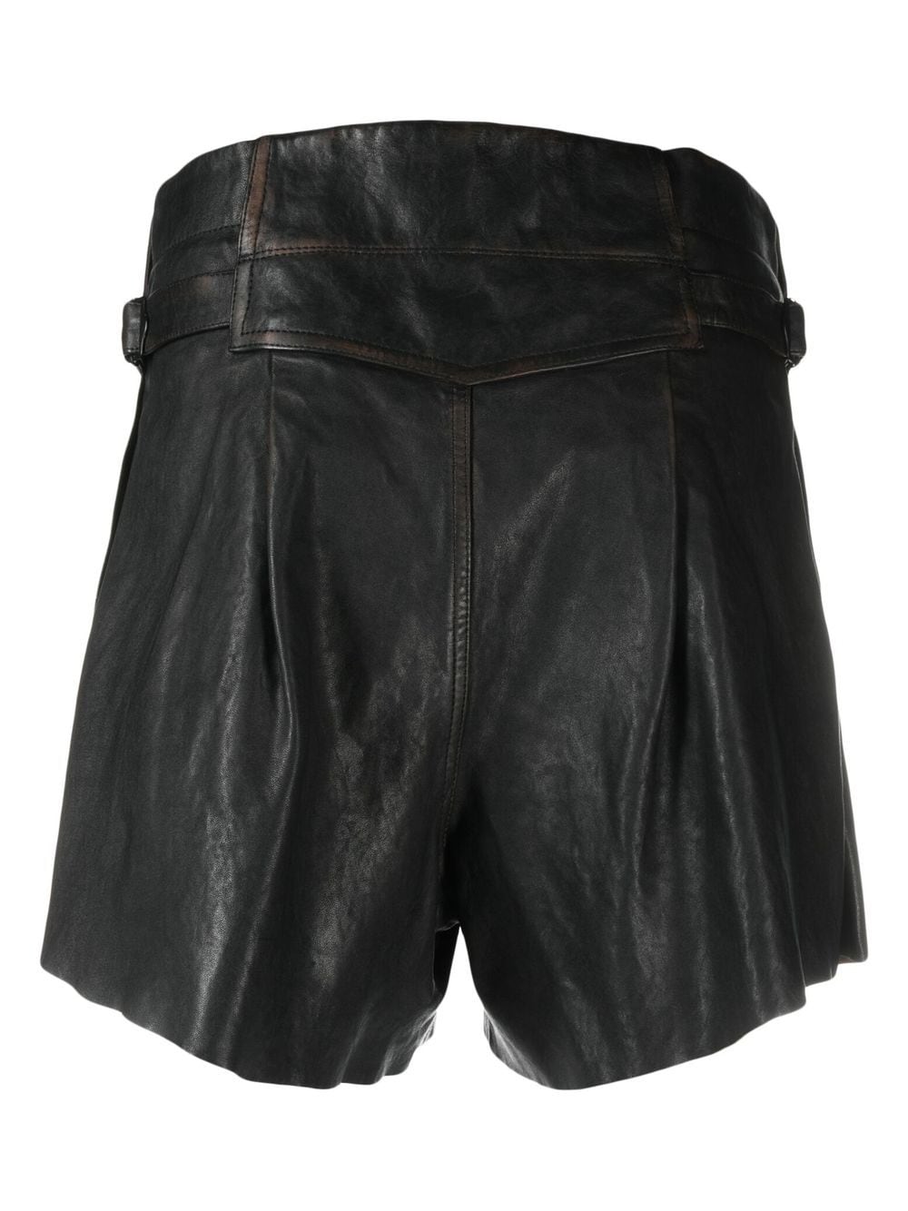 Shop The Mannei Patent Leather Shorts In Black