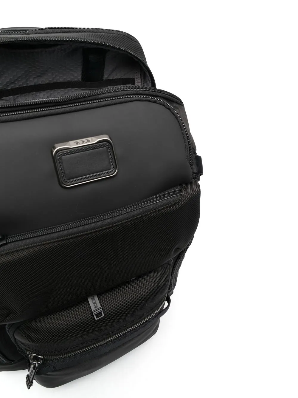Tumi Multiple Pockets Canvas Backpack In Black