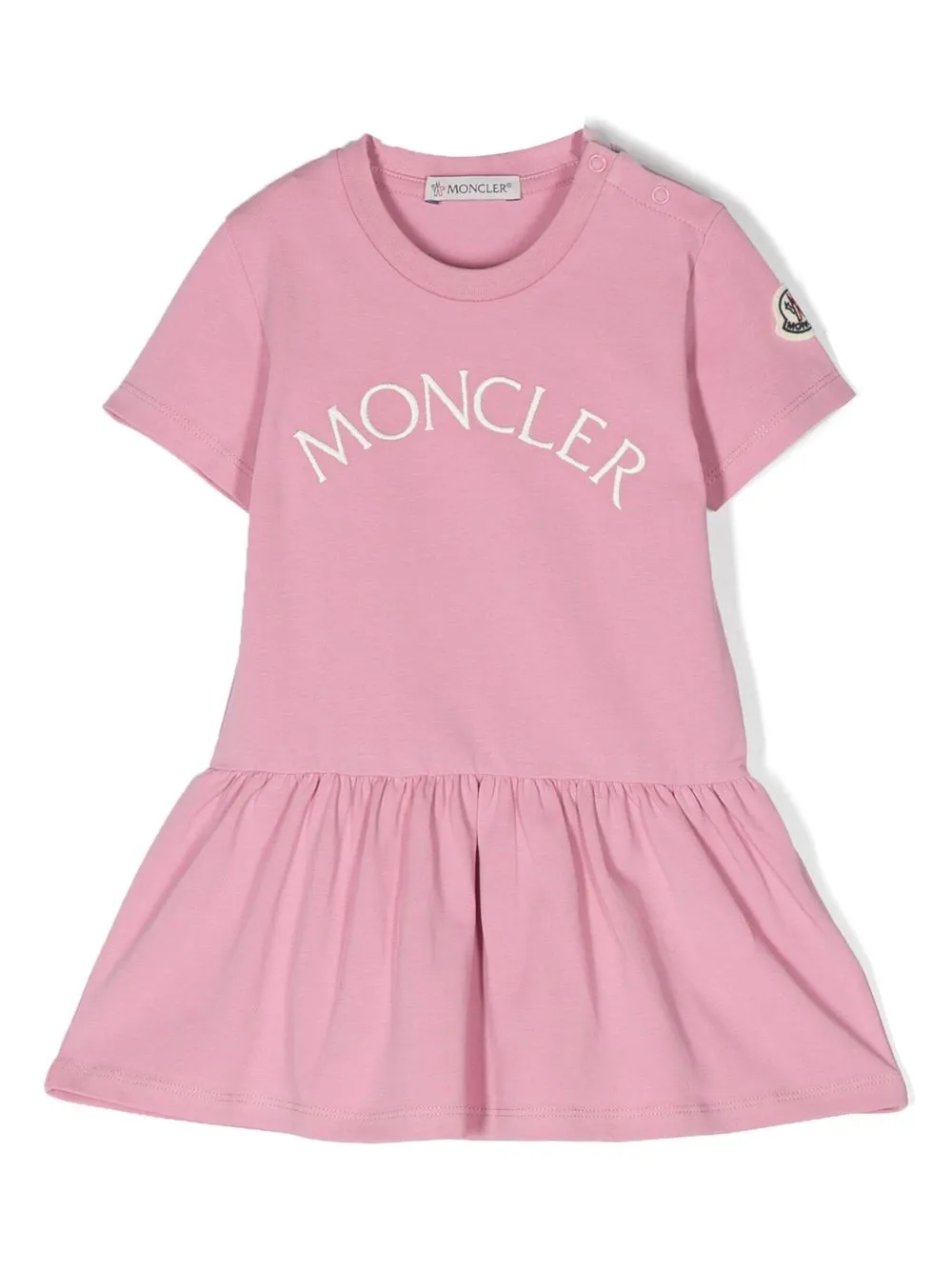 

Moncler Enfant logo-embroidered short-sleeve dress - Pink