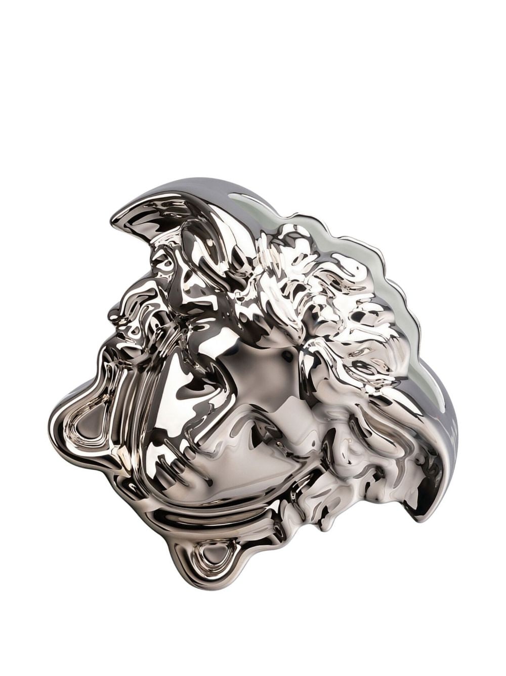 Shop Versace Medusa Porcelain Vase In Silver