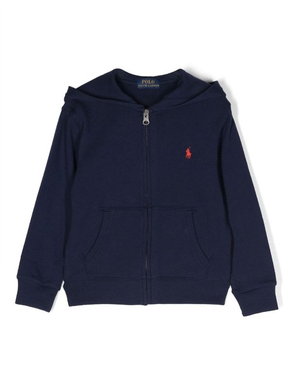 Ralph Lauren Kids logo-embroidered zip-up Hoodie - Farfetch