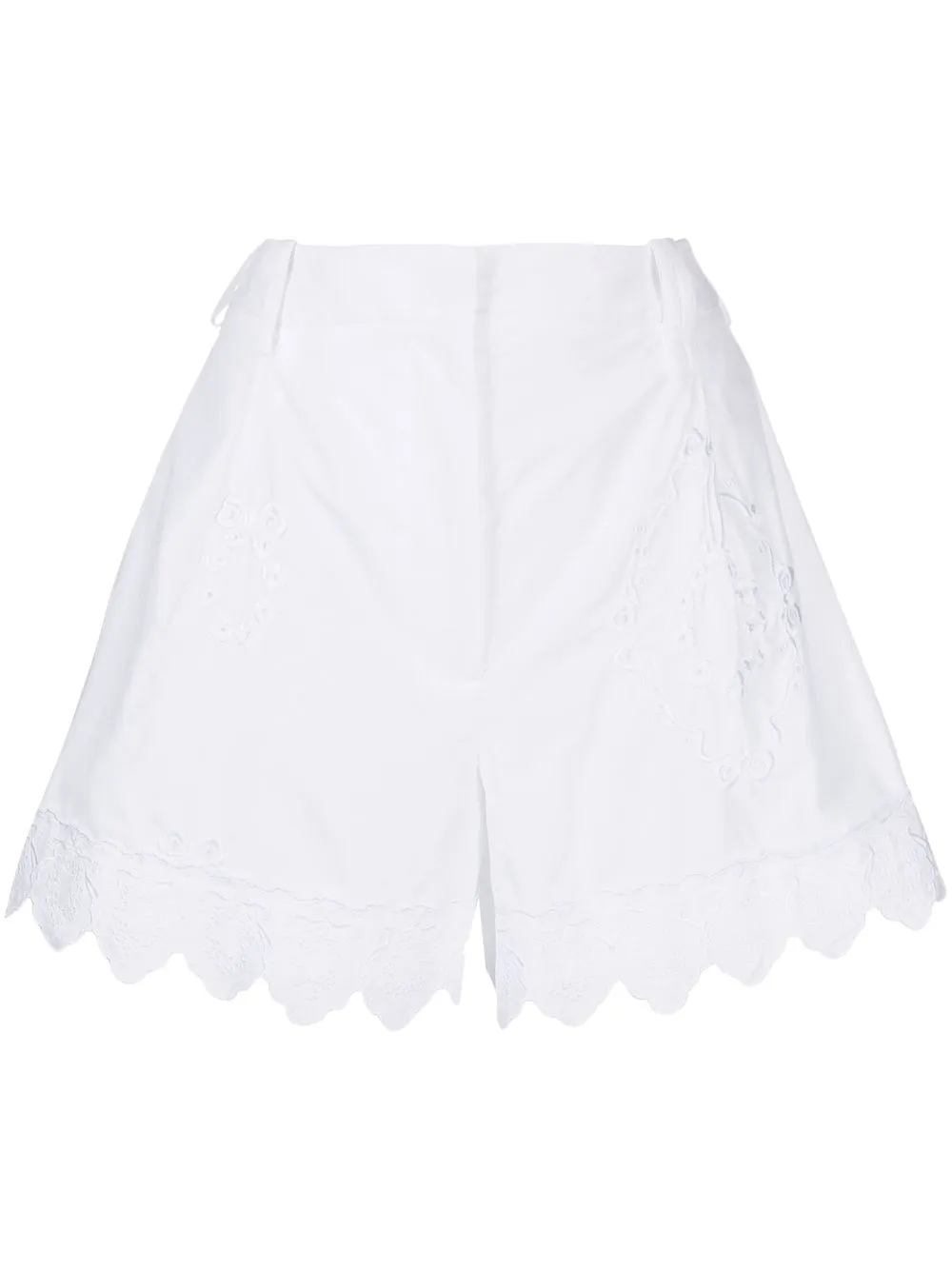 

Simone Rocha shorts con ribete bordado - Blanco