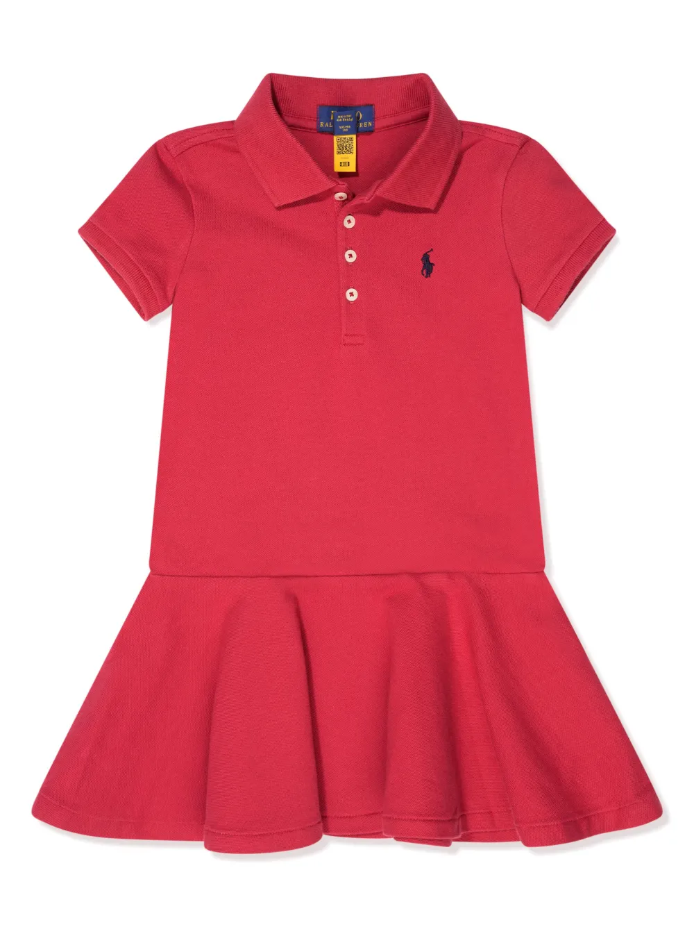 POLO RALPH LAUREN EMBROIDERED-LOGO PEPLUM DRESS