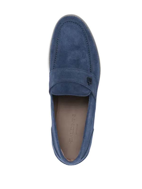 Baldinini Suede Blue Slip On Loafers Shoes Moccasins Men\'s Size 40 Italy Quilted Baldinini Suede Blue Slip On Loafers Shoes Moccasins Men\ main image 3
