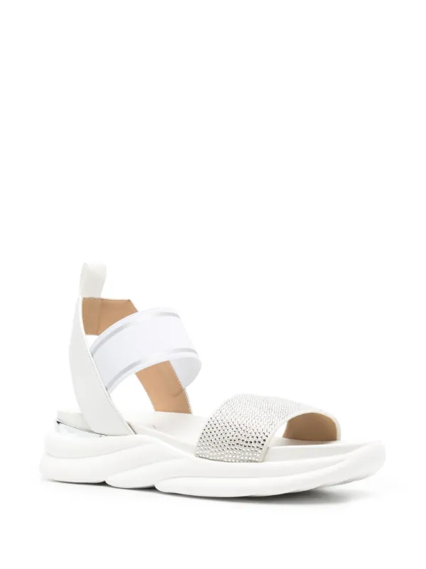 Baldinini Embellished Strap Sandals | White | FARFETCH