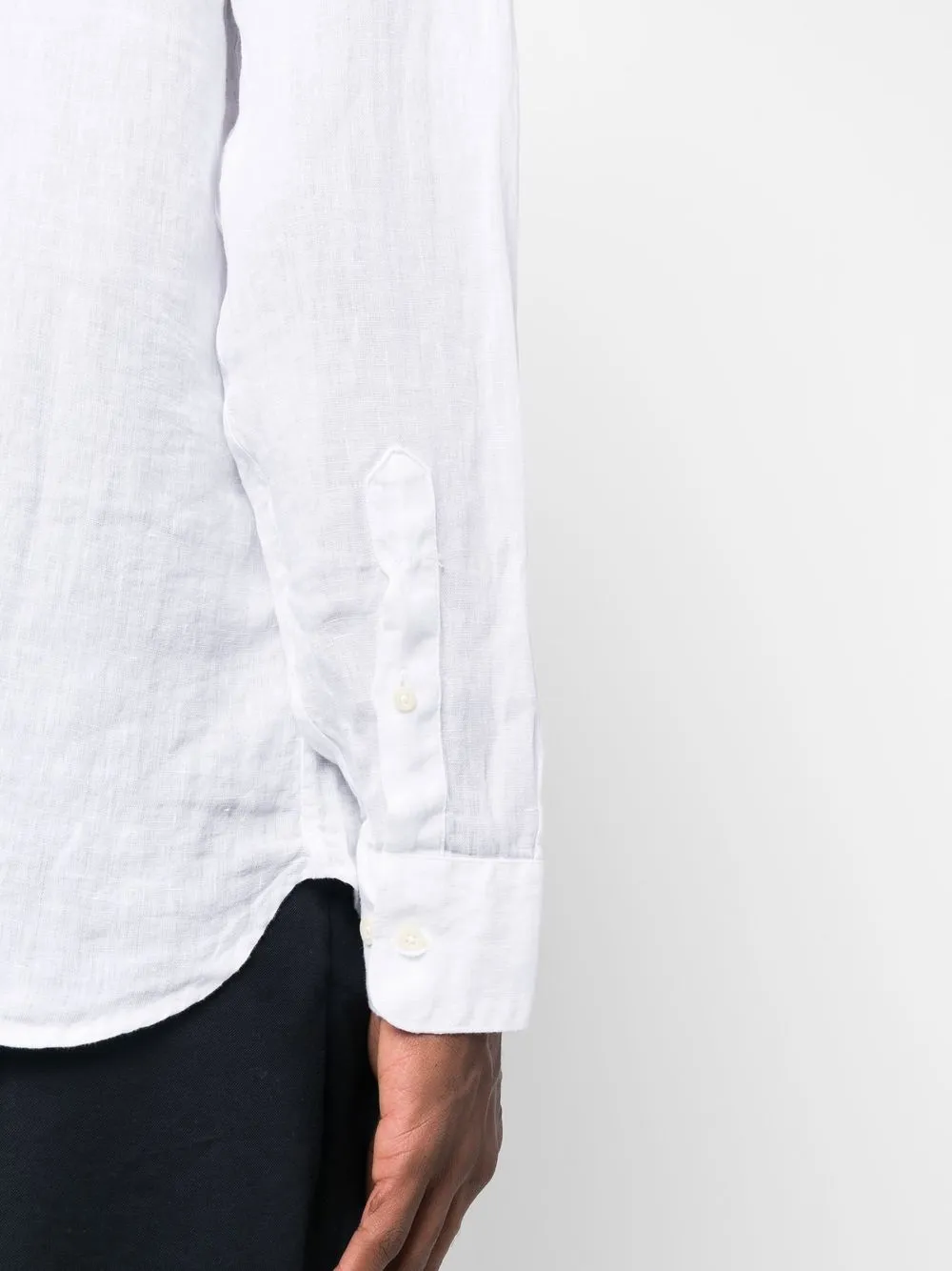 120 Lino spreadcollar Linen Shirt Farfetch