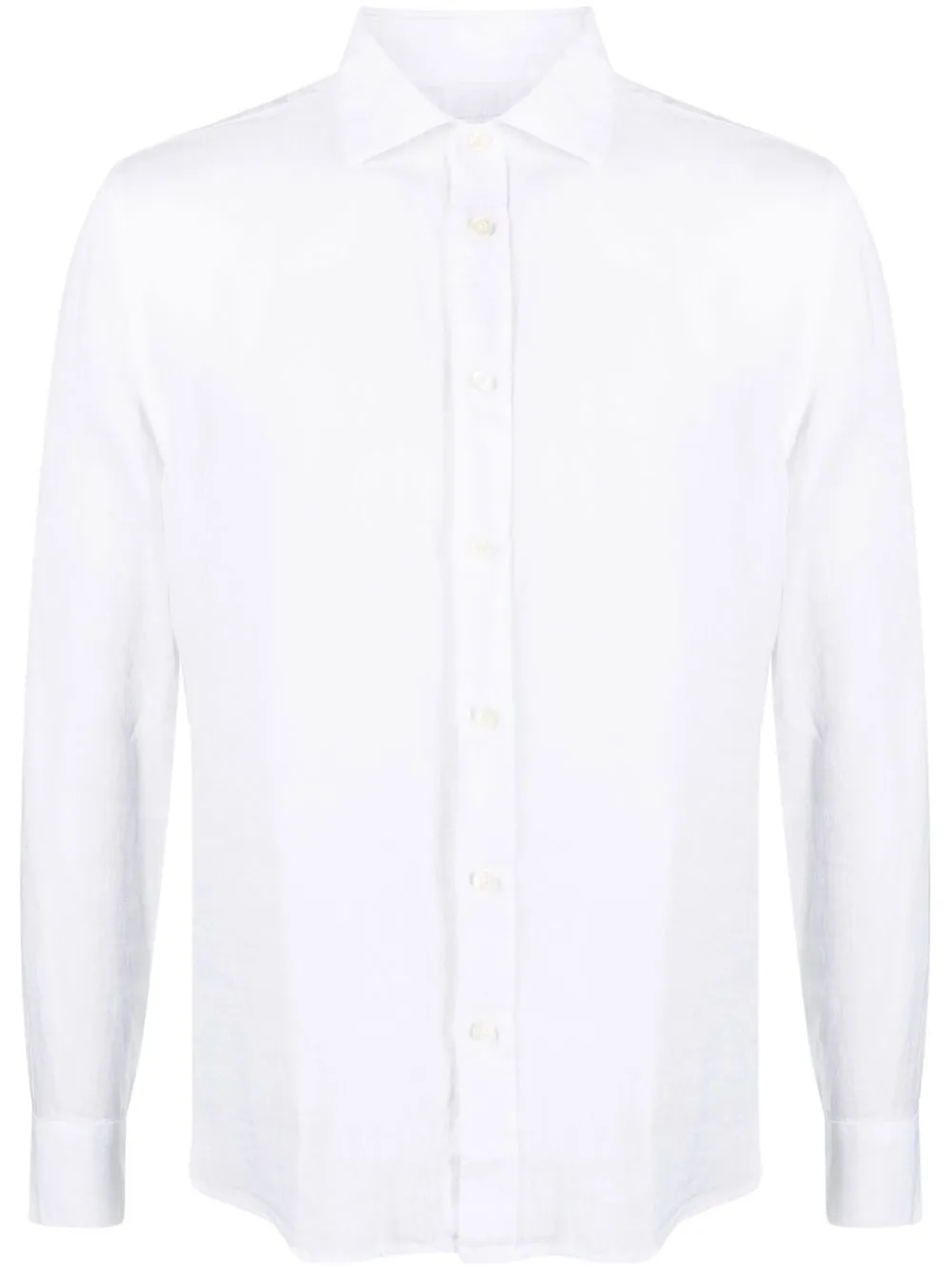 

120% Lino spread-collar linen shirt - White