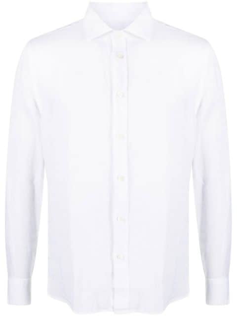 120% Lino spread-collar linen shirt