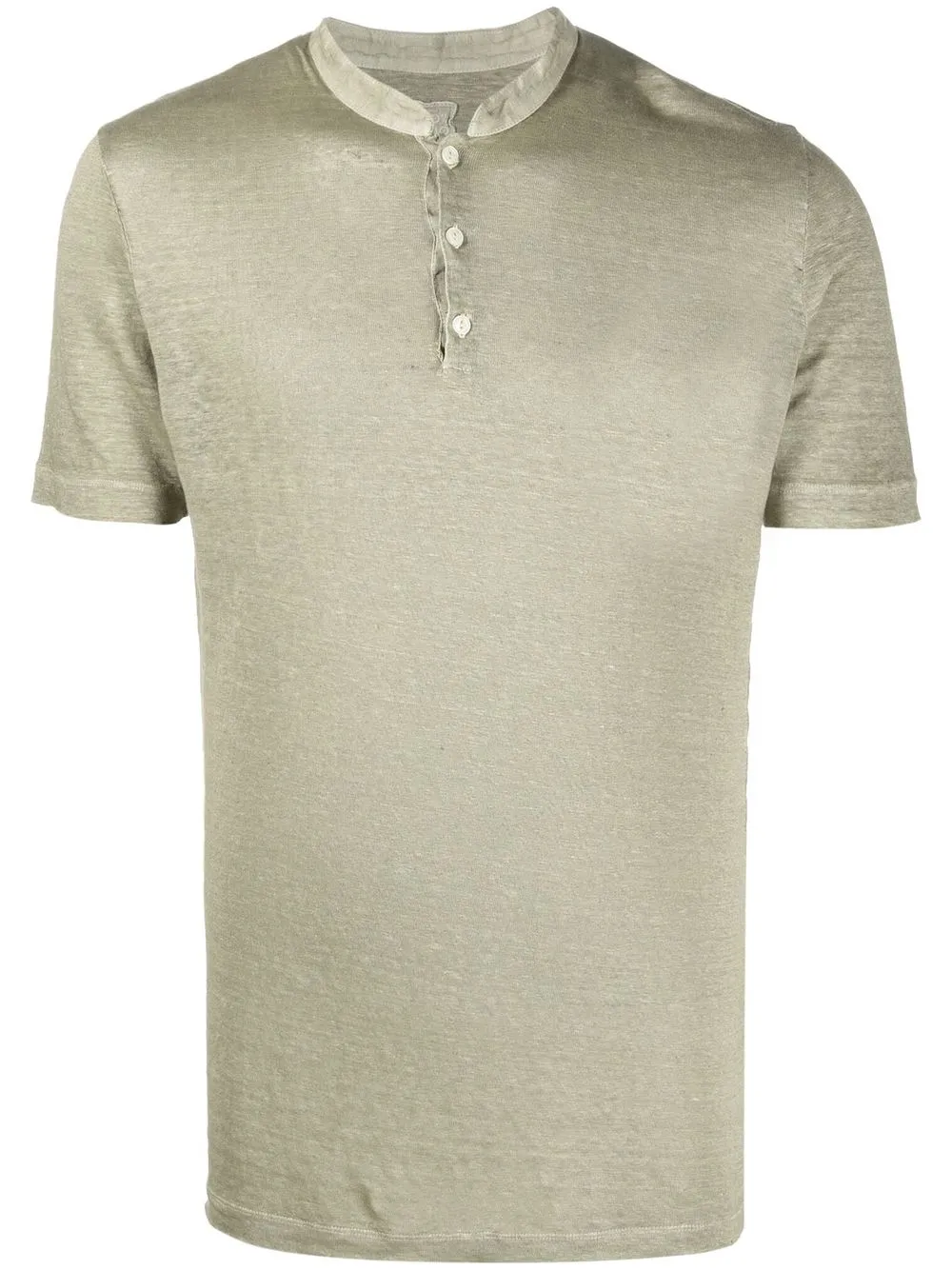 

120% Lino camisa con cuello mao - Verde