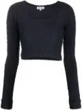 Sunnei embossed logo-print cropped top - Blue