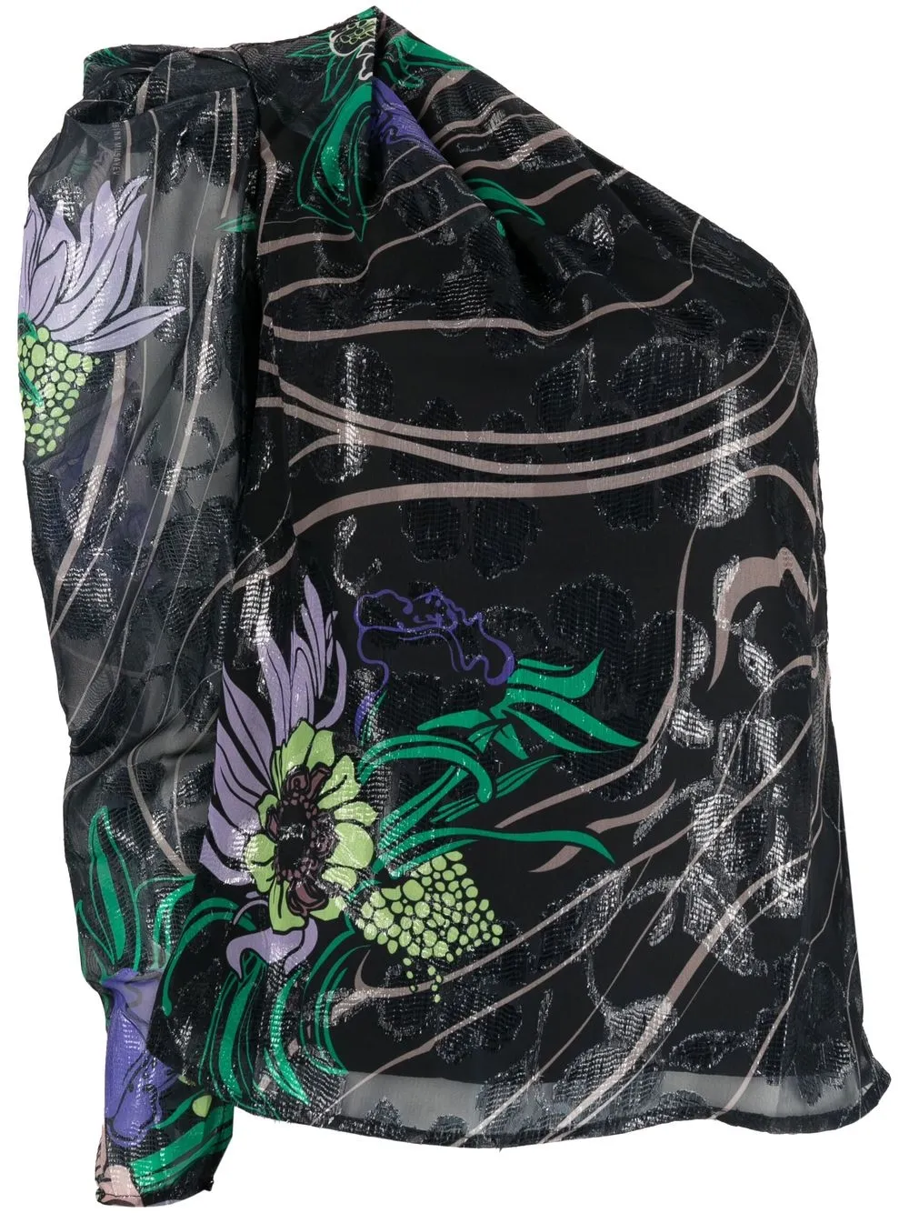 

Sabina Musayev off-shoulder floral-print blouse - Black