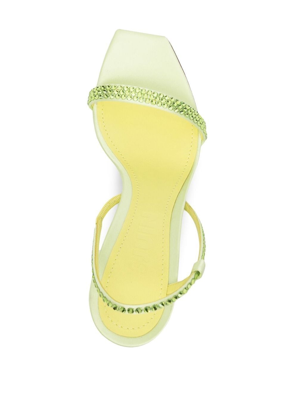 Shop 3juin Crystal-embellished Leather Sandals In Green