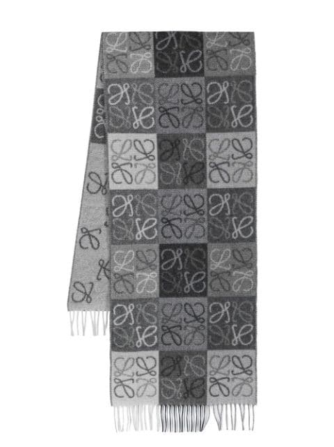 LOEWE embroidered Anagram motif scarf