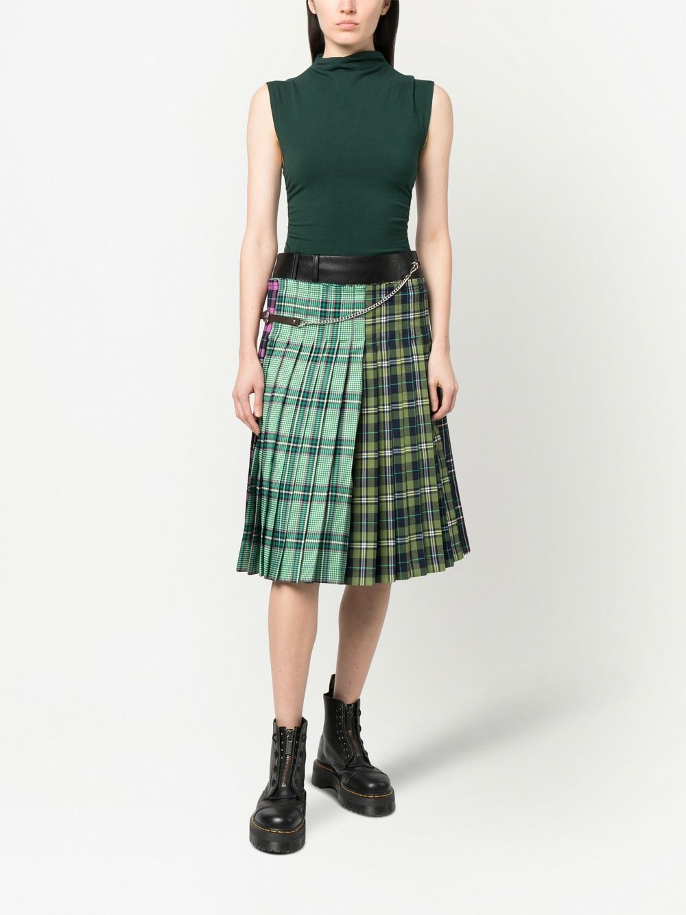 Andersson Bell Pleated plaid-patterned Midi Skirt - Farfetch