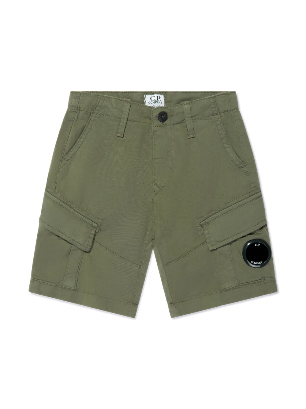 C.p. Company Logo-appliqué Straigth-leg Shorts In Green