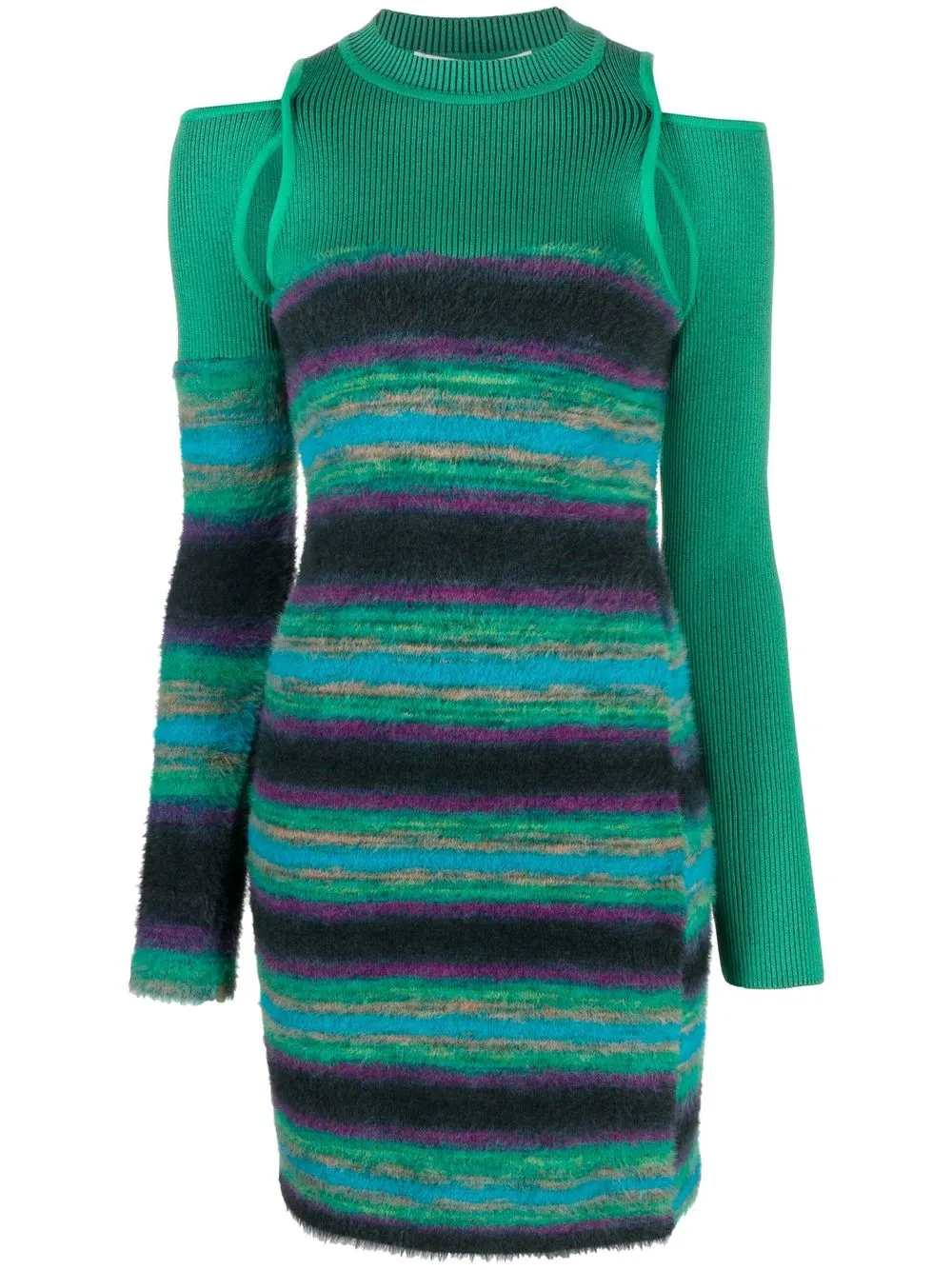 

Andersson Bell stripe-pattern knitted dress - Green