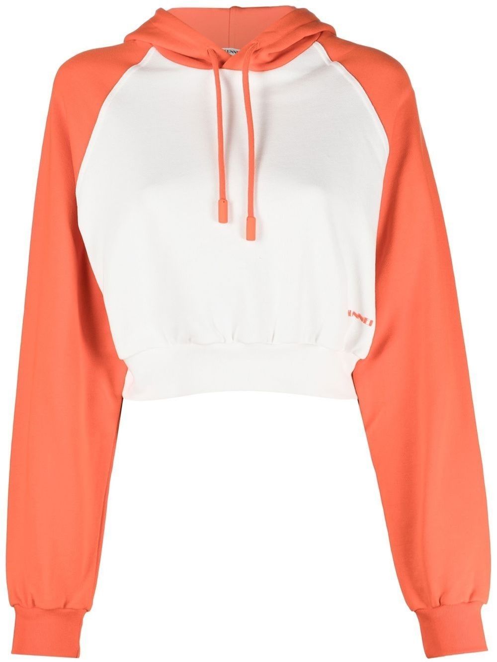 Shop Sunnei Logo-print Panelled Hoodie In White