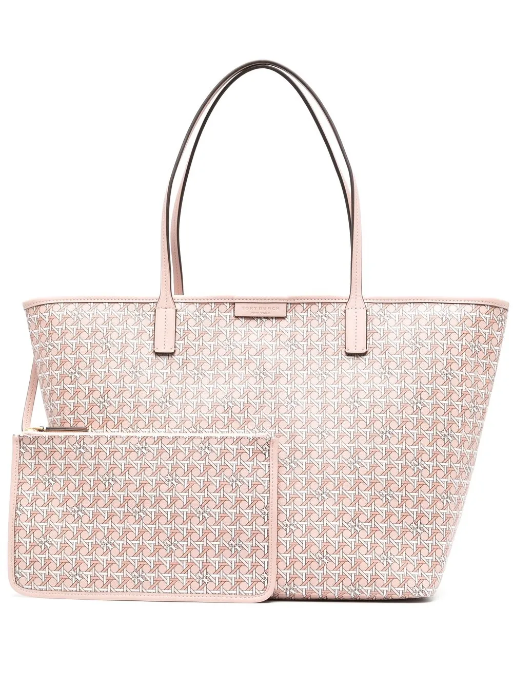 

Tory Burch monogram-pattern coated-canvas tote bag - Pink