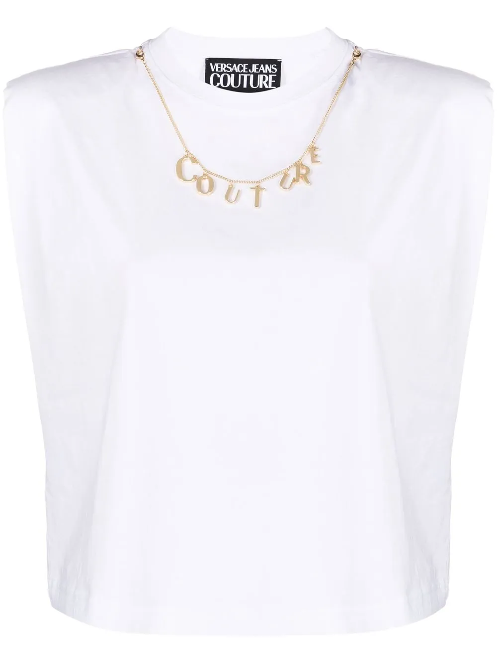 

Versace Jeans Couture logo-charm sleeveless T-shirt - White