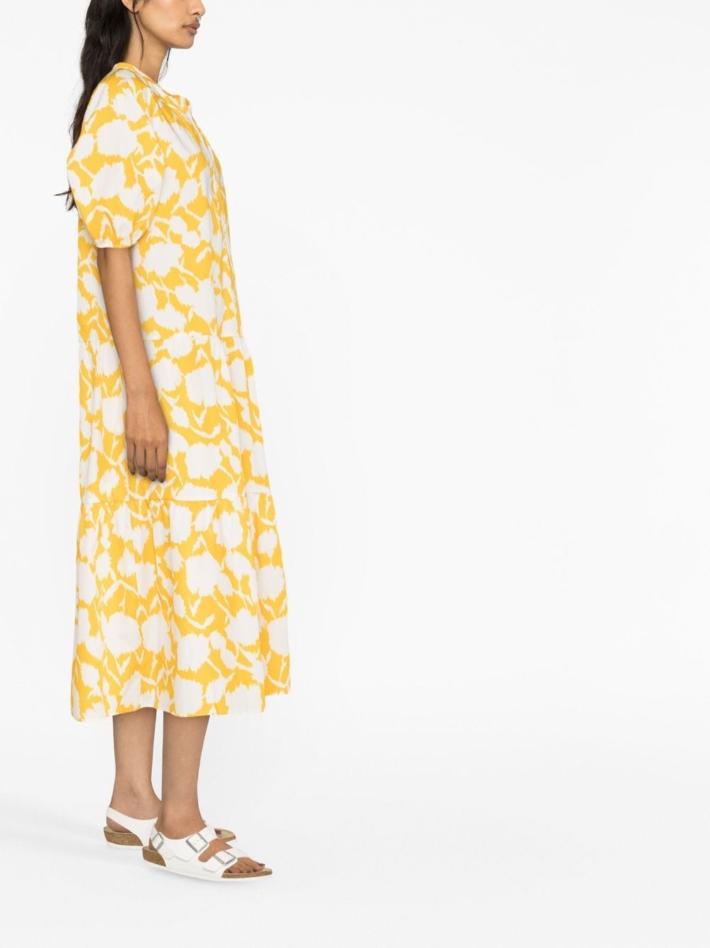 Shop Woolrich Floral-print Cotton Dress In Yellow