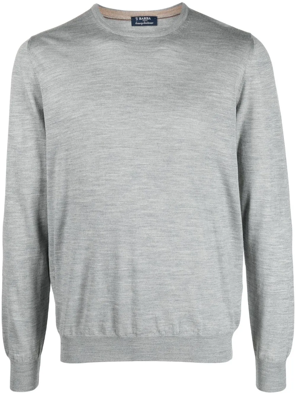 

Barba fine-knit ribbed-trim jumper - Grey