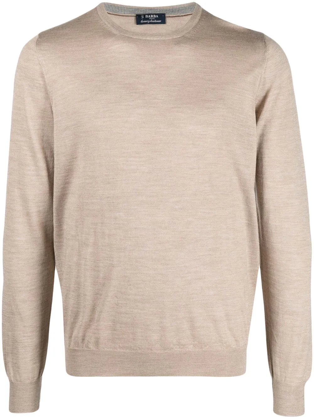 

Barba fine-knit ribbed-trim jumper - Neutrals