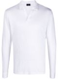 Barba v-neck collar polo shirt - White