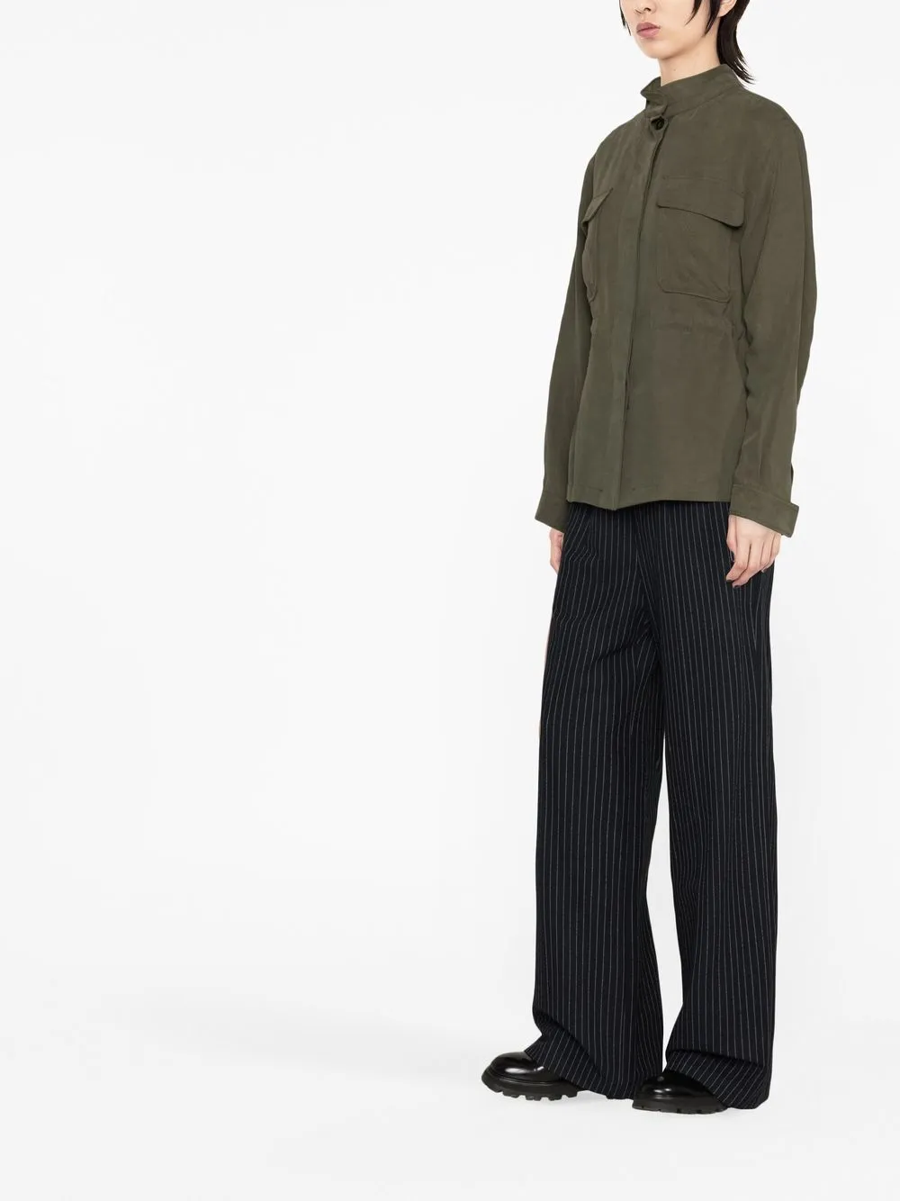 Woolrich Concealed-fastening Fitted Jacket In Green