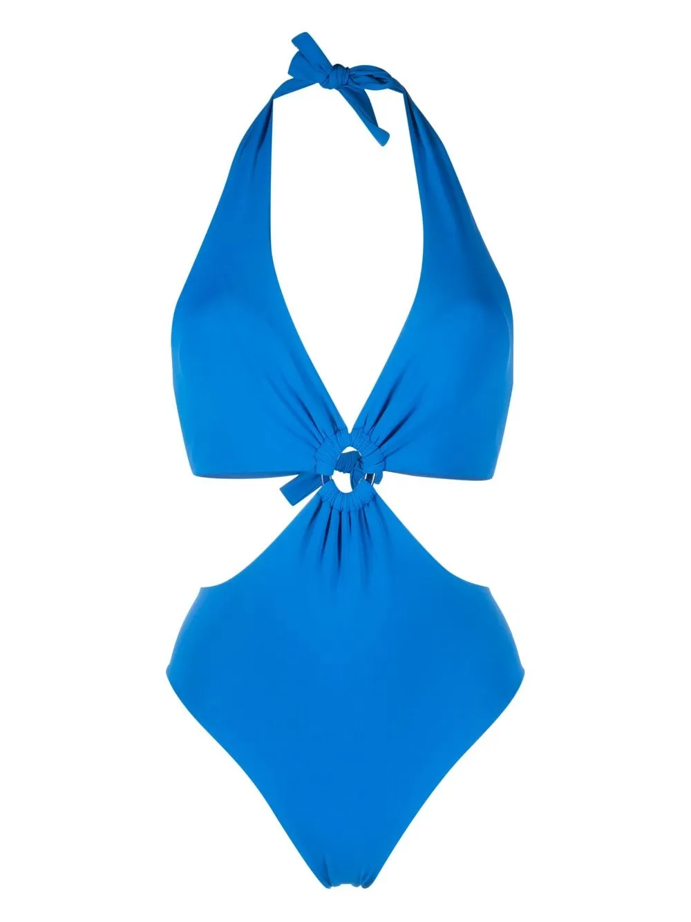 

Fisico ring-embellishment halterneck swimsuit - Blue