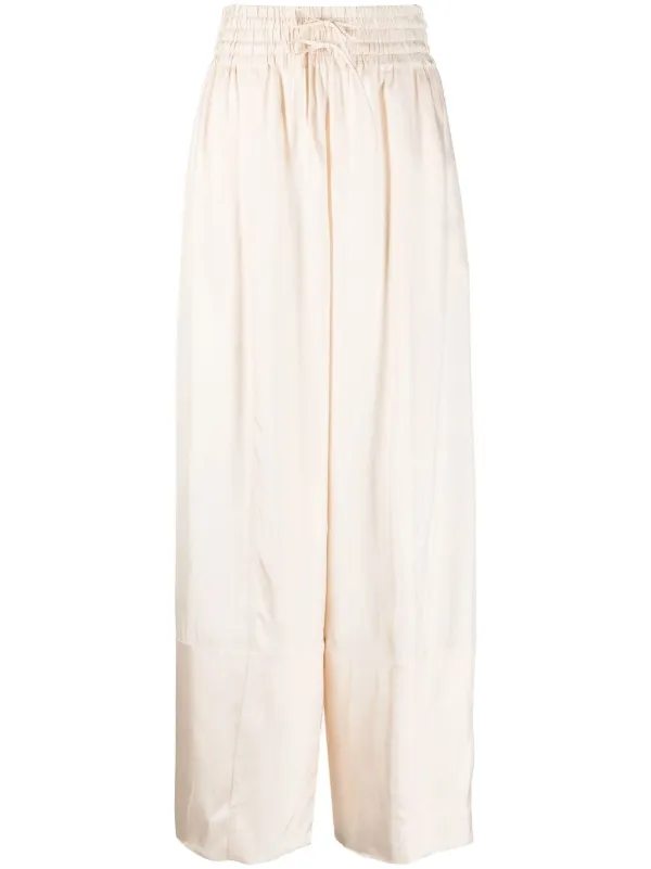 Jil Sander ビスコース＆シルクワイドパンツ Jil Sander ワイドパンツ | ニュートラル | FARFETCH JP