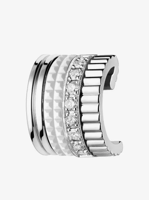 Boucheron arete ear-cuff Quatre Double White Edition en oro blanco de 18kt