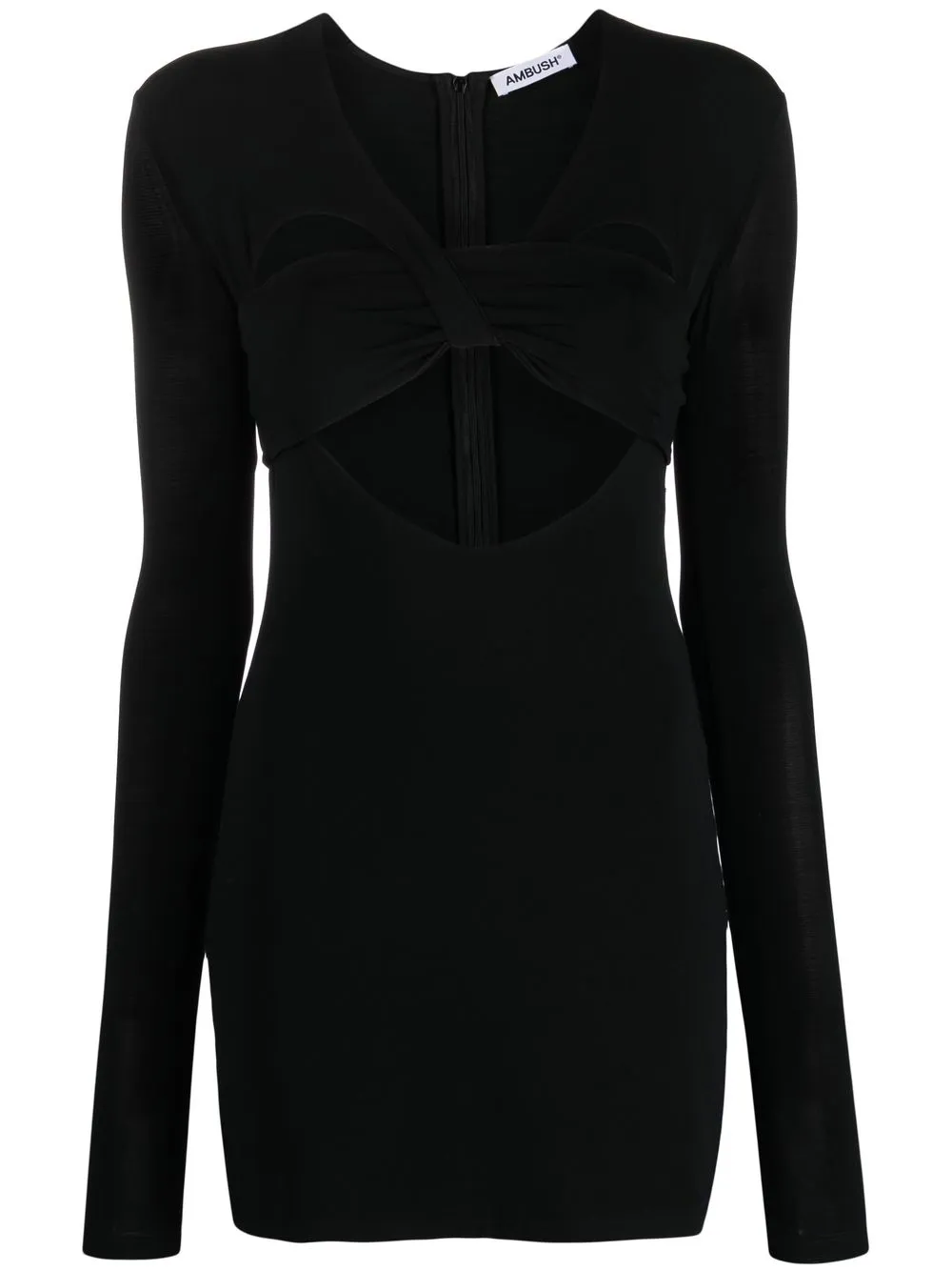 

AMBUSH cut-out long-sleeved minidress - Black