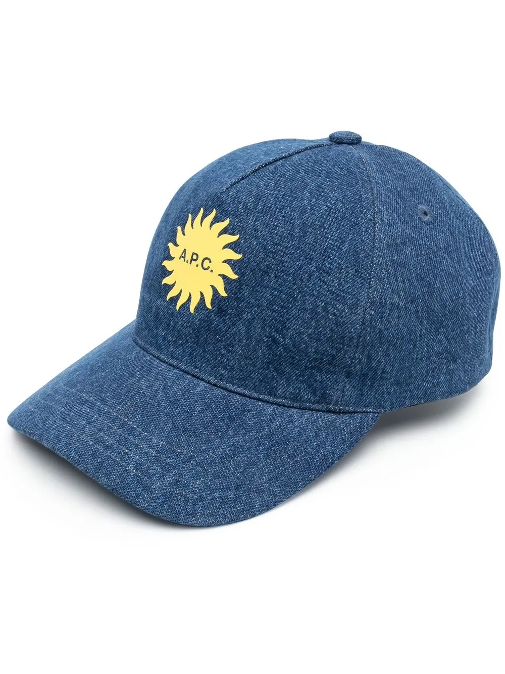 a.p.c. casquette imprimée en jean - bleu